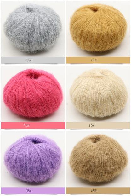 ふんわりモヘア糸 25g 綿あめタッチ 糸割れしにくい かぎ針2/0–3/0号・棒針2–3号対応 オールシーズン