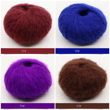 ふんわりモヘア糸 25g 綿あめタッチ 糸割れしにくい かぎ針2/0–3/0号・棒針2–3号対応 オールシーズン