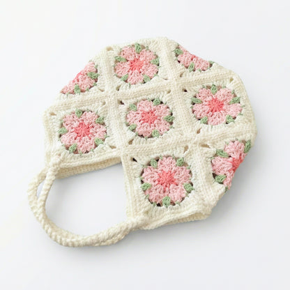 【手編みキット】桜モチーフグラニーバッグ ｜春を持ち歩く2WAYバッグ｜春色かぎ針編み DIYセット｜編み図＋ポイント動画