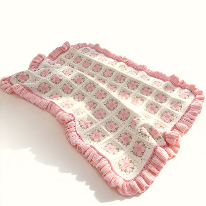 【手編みキット】桜モチーフブランケット ｜100枚の花が咲く感動の大作｜編み図＆動画解説付き（つなぎ方・縁編み）