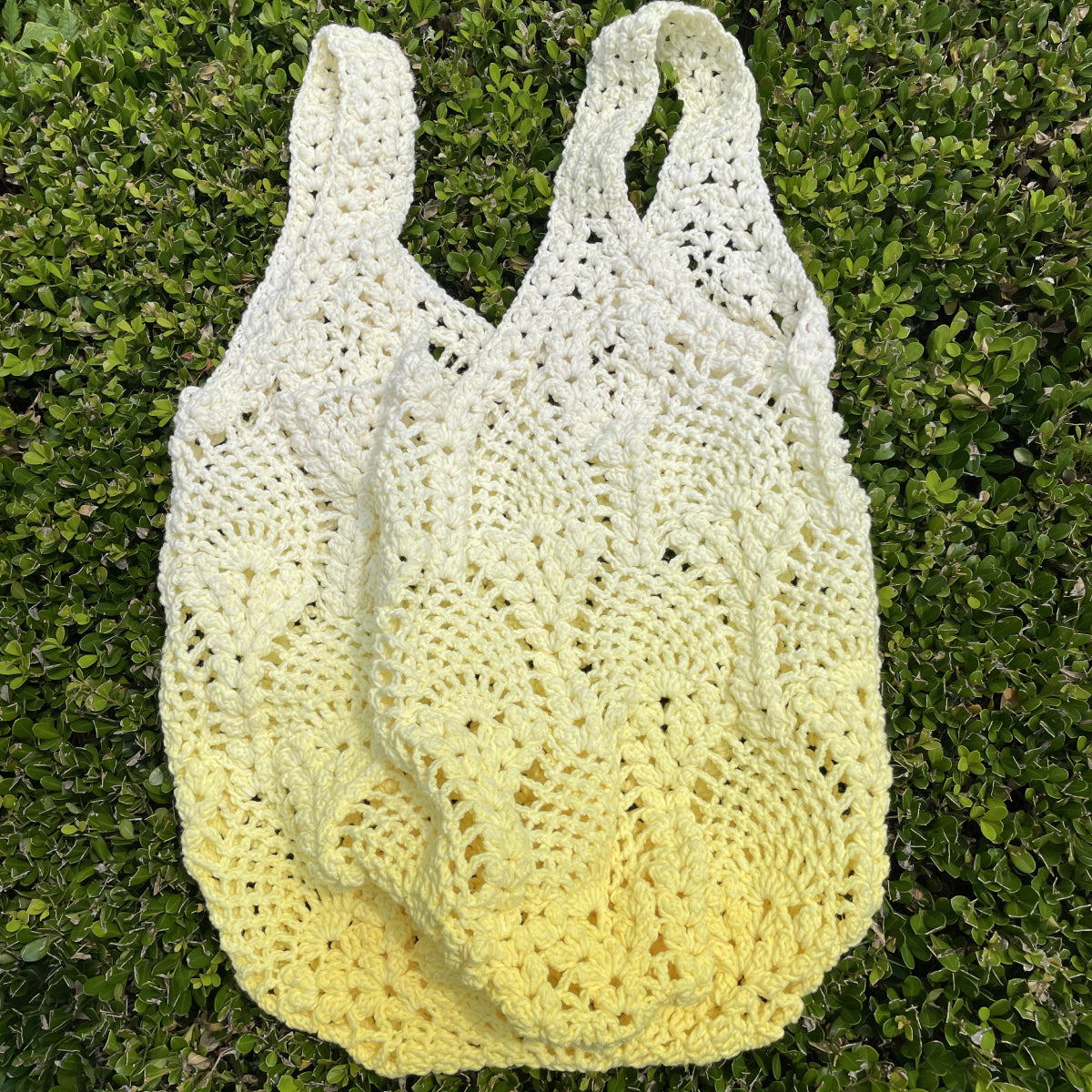 【手編みキット】Pina Bag Plus（ピナバッグプラス）｜ポップコーン編み×パイナップル模様｜大きめネットバッグ｜コットン混ノンファーヤーン｜春夏｜全9色｜編み図・動画付き