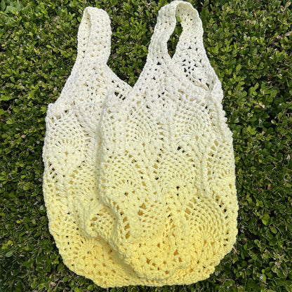 【手編みキット】Pina Bag Plus（ピナバッグプラス）｜ポップコーン編み×パイナップル模様｜大きめネットバッグ｜コットン混ノンファーヤーン｜春夏｜全9色｜編み図・動画付き