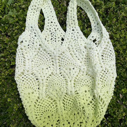 【手編みキット】Pina Bag Plus（ピナバッグプラス）｜ポップコーン編み×パイナップル模様｜大きめネットバッグ｜コットン混ノンファーヤーン｜春夏｜全9色｜編み図・動画付き