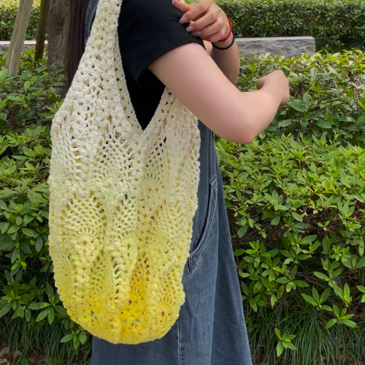 手編みキット｜Pina Bag Plus｜ポップコーン編み×パイナップル模様