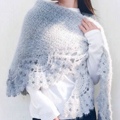 【手編みキット】桜リップルショール｜春風にゆれる、美しいグラデーション｜サッと羽織れる｜段染｜編み図付き